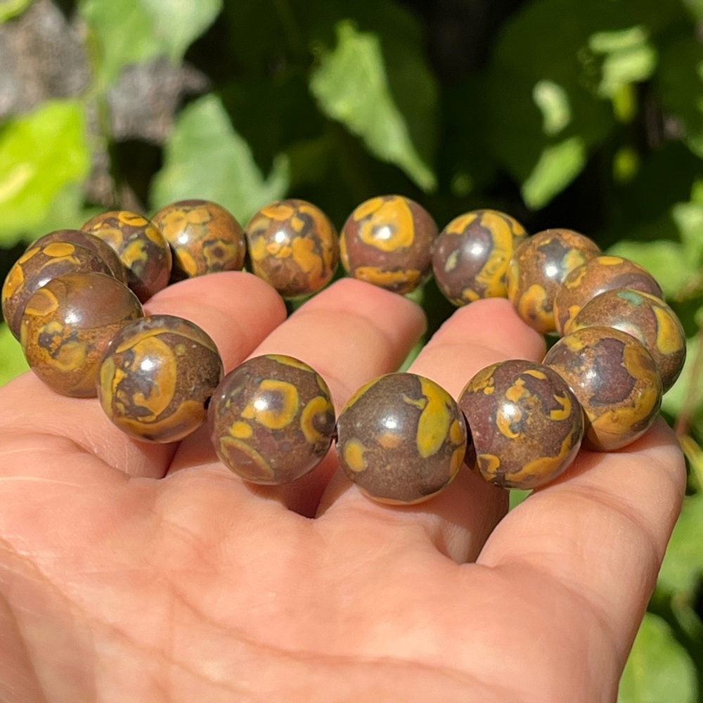 13.5mm stretchable fruit jasper bracelet